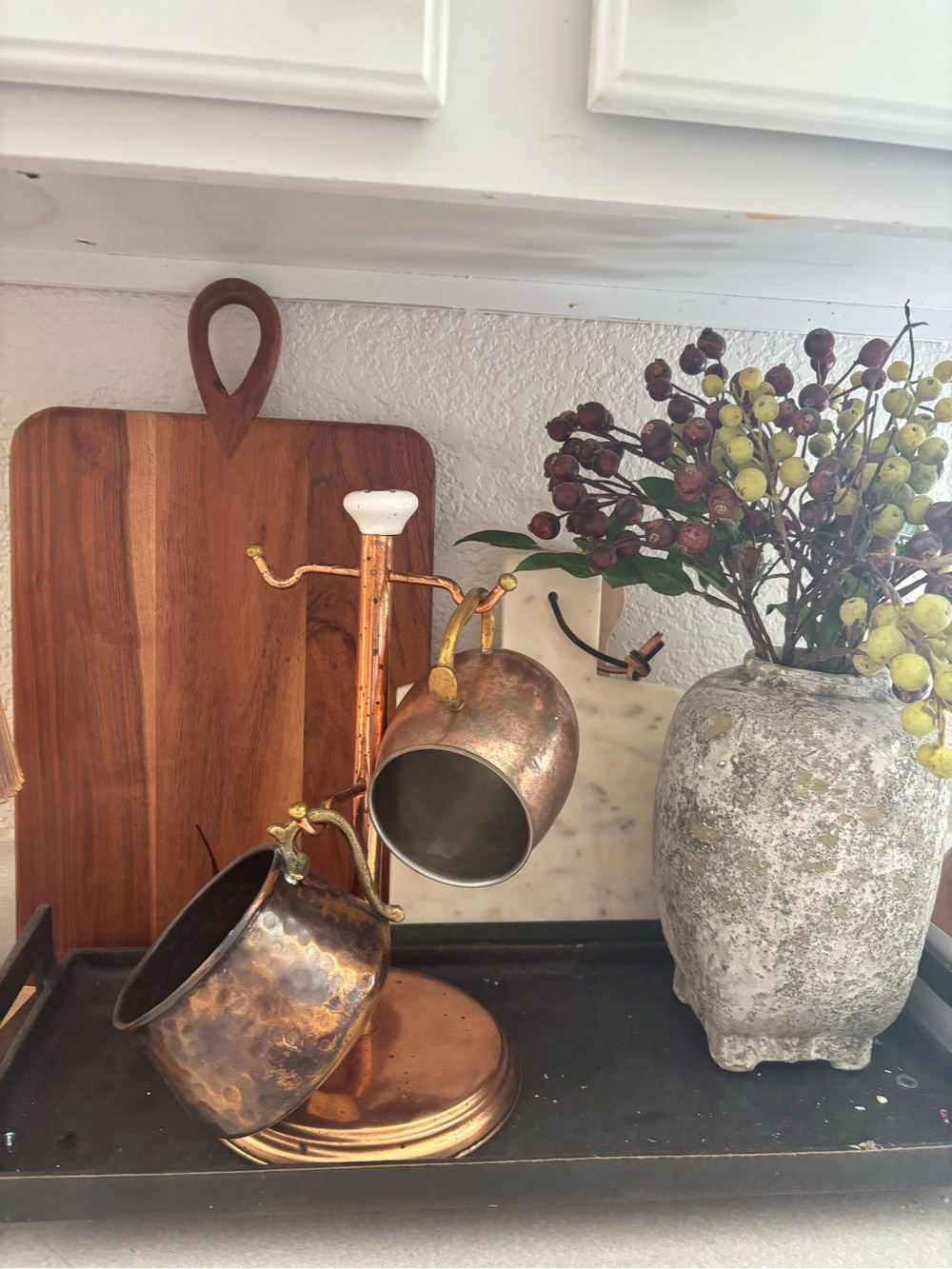 VTG Copper Coffee Mug Set stand